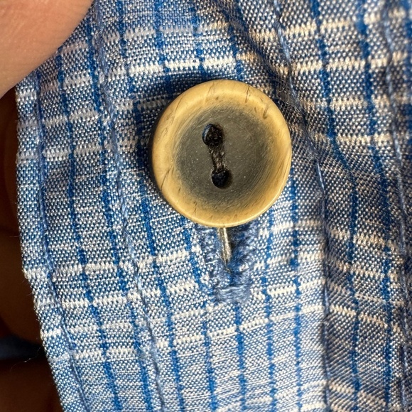 GERRY Men's‎ Short Sleeve Micro-Check Button Up Shirt Blue Size XXL Flap Pockets - Picture 7 of 13